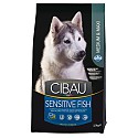 Cibau Sensitive Fish Medium & Maxi  - 12+2 kg ar zivju un risiem pieaugušiem alerģiskiem suņiem