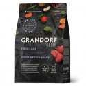 Grandorf Dog Fresh Lamb Adult Medium & Maxi Breeds - 1kg barība bez graudaugiem vidējo un lielo šķirņu suņiem ar jutīgu gremošanu vai alerģijām jēra gaļa ar saldajiem kartupeļiem