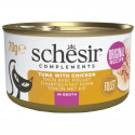 SCHESIR Cat Tuna With Chicken Fillets  - 70g konservi kaķiem, tuncis un vistas fileja buljonā.