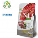 Farmina N&D Duck Quinoa Broccoli Asparagi Neutered Cat - 300 gr. pieaugušiem sterilizētiem kaķiem ar pīle, kvinoja, brokoļi un sparģeļi.