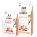 Brit Care Cat GF Sensitive - 2kg sausā kaķu barība bez graudiem Turcija, lasis kaķiem ar jutīgu gremošanu un problemātisku ēšanas paradumu. BRIT CARE
