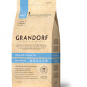 Grandorf Cat White Fish & Brown Rice - 400g  Sausā barība telpās dzīvojošiem kaķiem ar balto zivi un brūniem rīsiem no 1 gada un vecākiem