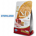 Farmina Natural & Delicious LOW GRAIN Chicken & Pomegranate Neutered Cat - 1.5 kg vistas gaļa 48% un granātābols, sterilizētiem kaķiem,barība ar zemu graudu saturu