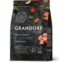 Grandorf Dog Fresh Turkey Adult & Mini Breeds  - 1kg  barība bez graudaugiem mini šķirnēm ar jutīgu gremošanu ar tītara gaļu un saldajiem kartupeļiem